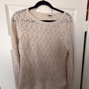 Elegant Cream Lace Sweater Bodysuit